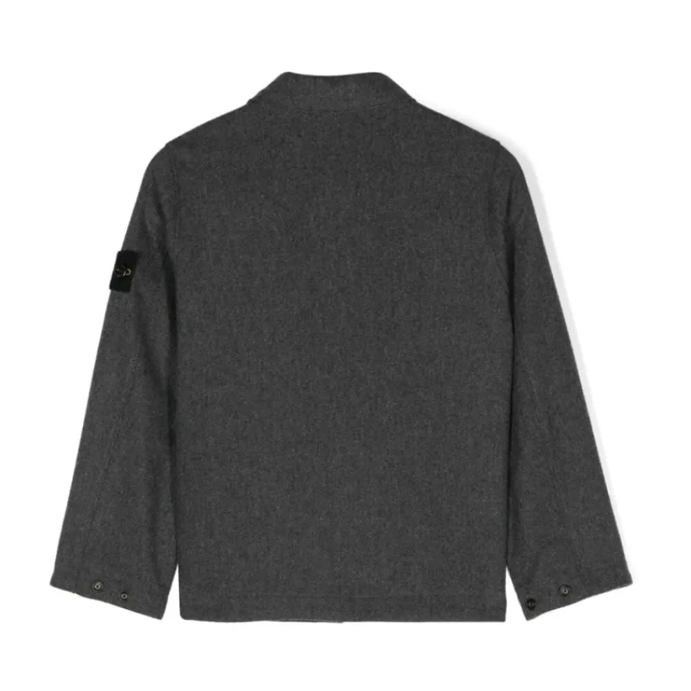 Jakker<Stone Island Melange Mørke Overshirt Grå
