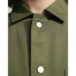Skjorter<Bram's Fruit Mellemtung Bomuld Chore Overshirt med Lommer Grøn