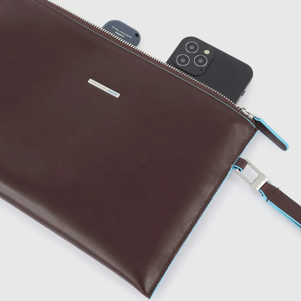 Laptop Tasker^Piquadro Men's clutch for iPad@mini Brun