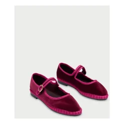 Ballerina Sko<Flabelus Mercedita Velvet Mary Jane Brun
