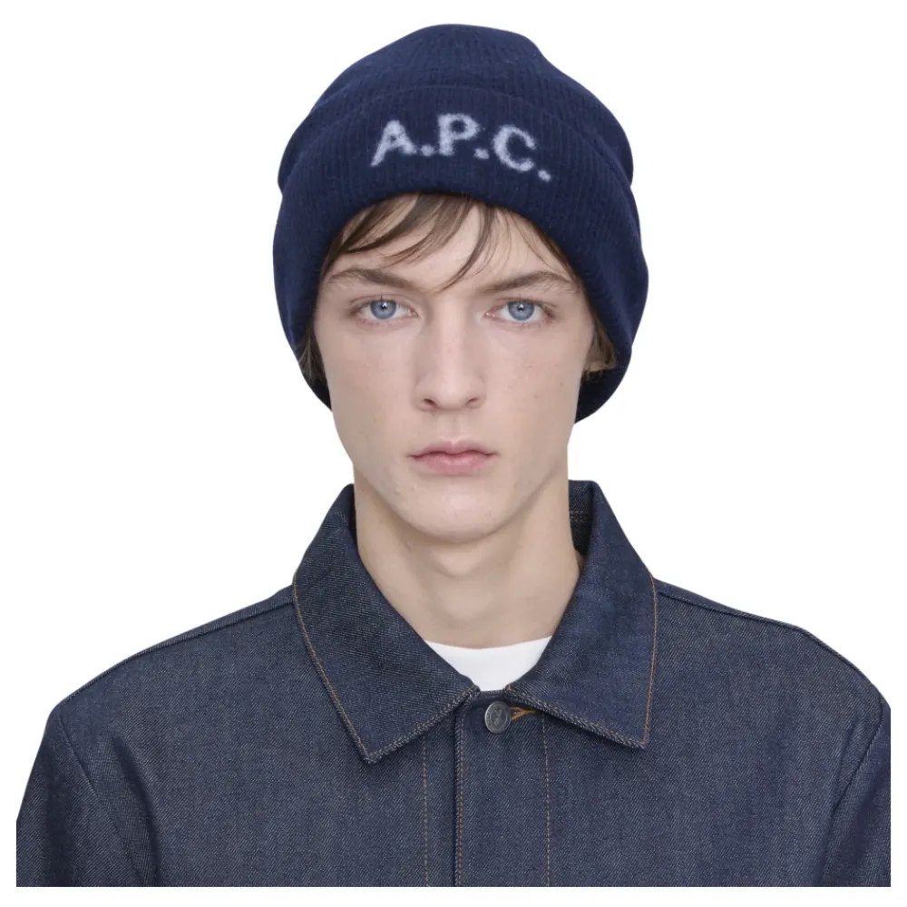 Huer, Kasketter & Hatte^A.P.C. Merino Uld Ribstrikket Hat Blå