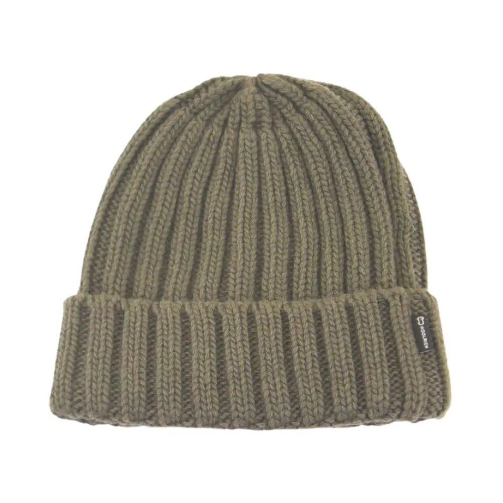 Huer & Kasketter^Woolrich Merino Wool Logo Beanie Grå