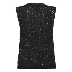 Striktrøjer & Sweatere<Golden Goose Mesh striktop med pailletter og kontrastdetaljer Sort