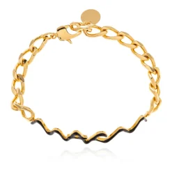 Smykker^Marni Messing armbånd med logo Gul