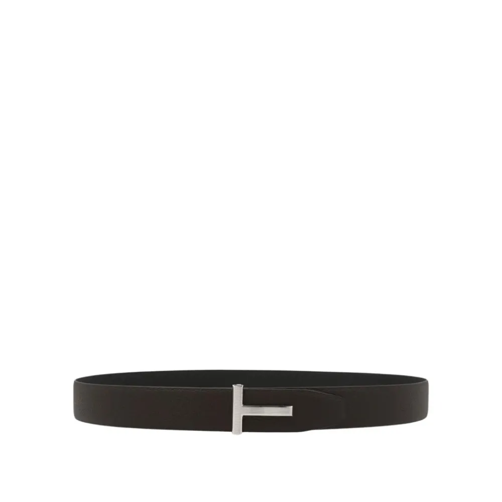Bælter^Tom Ford Metal Spænde Læderbælte Brun