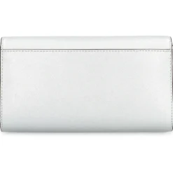 Clutch<Michael Kors Metallic Læder Clutch med Kæde Strop Grå