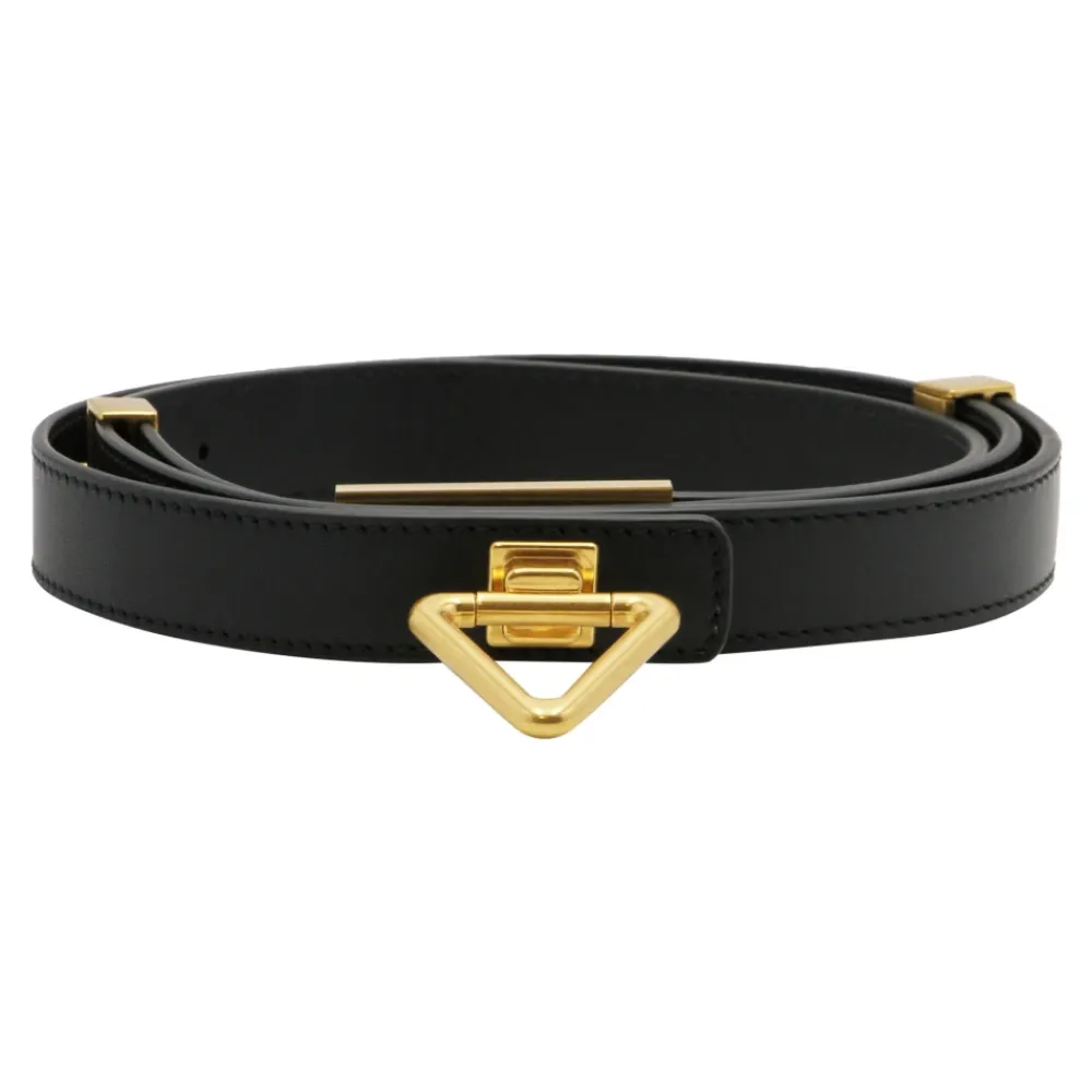 Bælter^Bottega Veneta Metallic Point Lock Bælte Sort