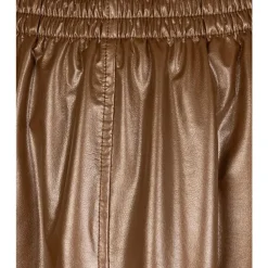 Nederdele^Esqualo Metallic PU Lang Nederdel i Bronze Brun
