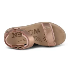 Sandaler<Woden Metallic Rose Lædersandal Pink