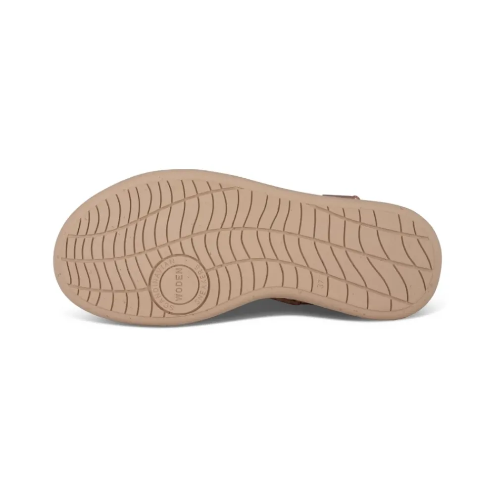 Sandaler<Woden Metallic Rose Lædersandal Pink
