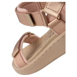 Sandaler<Woden Metallic Rose Lædersandal Pink