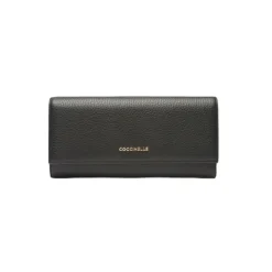 Punge & Kortholder<Coccinelle Metallic Soft Wallet with Flap Sort