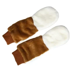 Handsker^Dolce & Gabbana Mid Arm Length Knitted Fur Gloves Brun