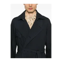 Frakker<Dries Van Noten Midnight Blue Dobbeltspændt Frakke Blå
