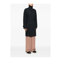 Frakker<Dries Van Noten Midnight Blue Dobbeltspændt Frakke Blå