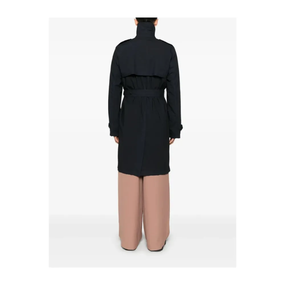 Frakker<Dries Van Noten Midnight Blue Dobbeltspændt Frakke Blå