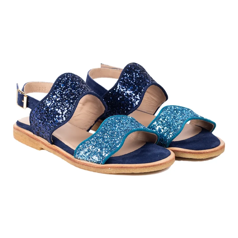 Sandaler^Angulus Midnight Blue Glitter Bølge Sandal Blå