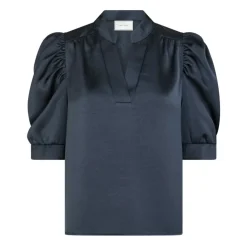 Bluser & Skjorter<Neo Noir Midnight Blue Satin Bluse Blå