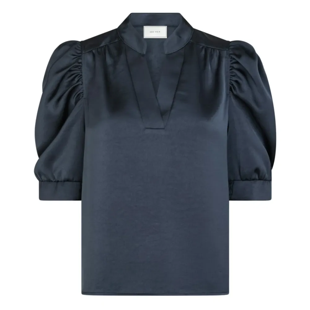 Bluser & Skjorter<Neo Noir Midnight Blue Satin Bluse Blå