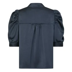 Bluser & Skjorter<Neo Noir Midnight Blue Satin Bluse Blå