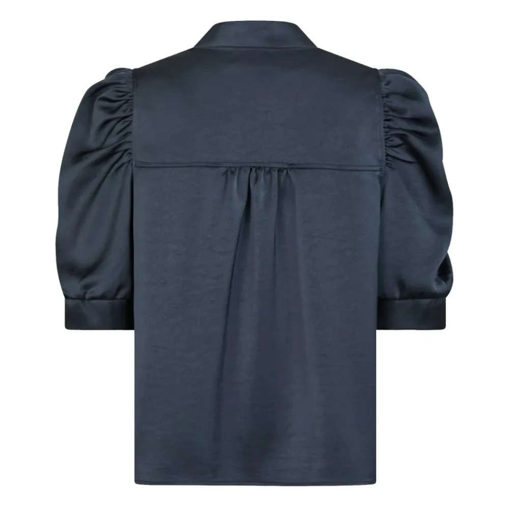 Bluser & Skjorter<Neo Noir Midnight Blue Satin Bluse Blå
