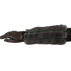 Handsker^Dolce & Gabbana Midt Arm Længde Læder Pels Handsker Brun