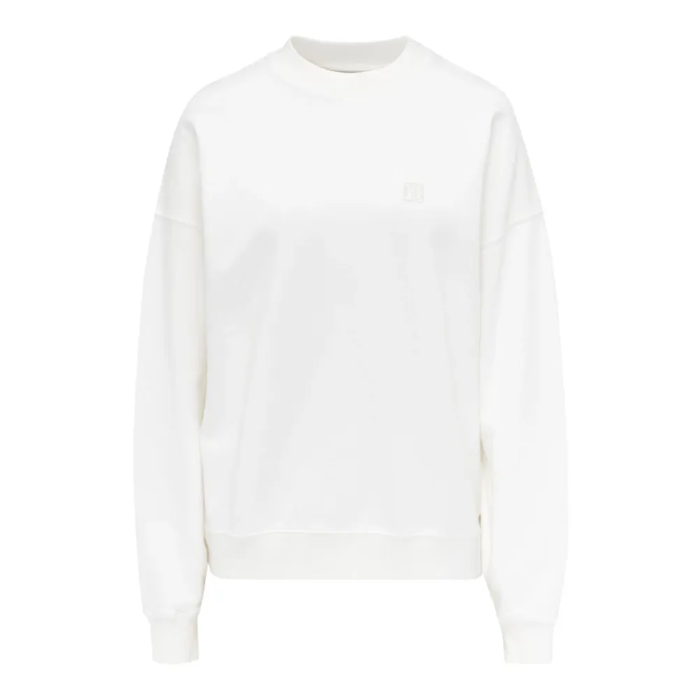 Sweatshirts^Anine Bing Miles Cotton Sweatshirt Hvid
