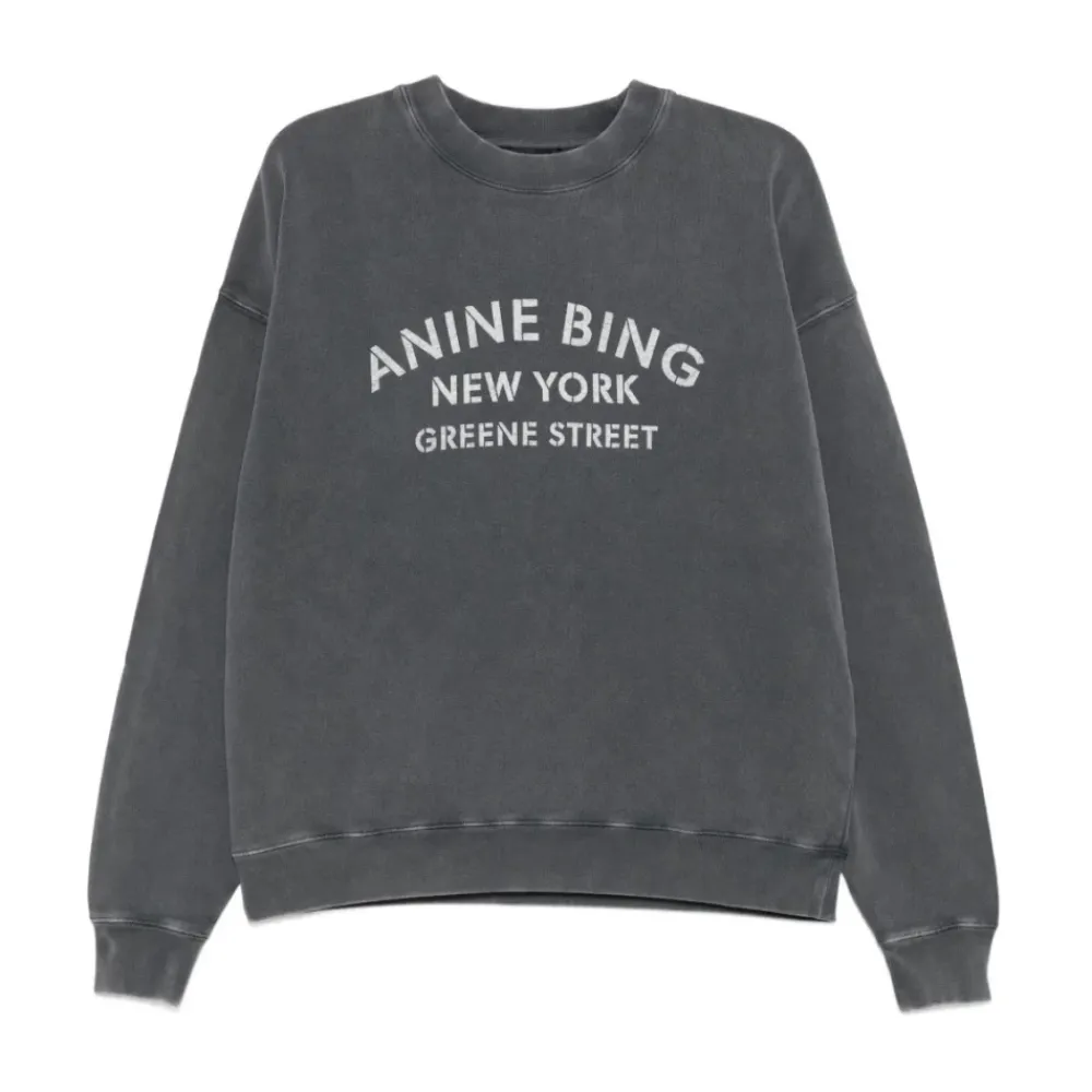 Sweatshirts|Striktrøjer & Sweatere<Anine Bing Miles New York Sweatshirt Sort