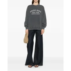 Sweatshirts|Striktrøjer & Sweatere<Anine Bing Miles New York Sweatshirt Sort