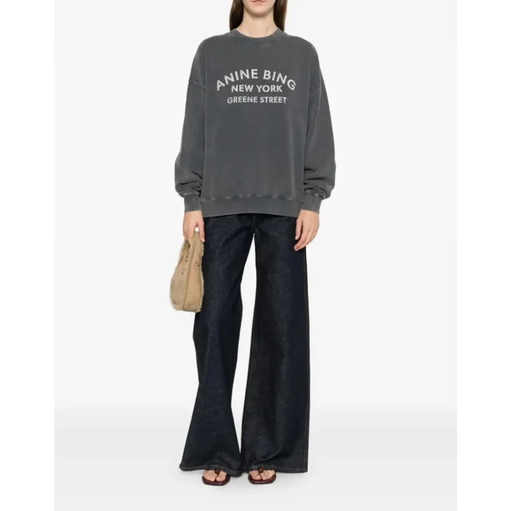 Sweatshirts|Striktrøjer & Sweatere<Anine Bing Miles New York Sweatshirt Sort