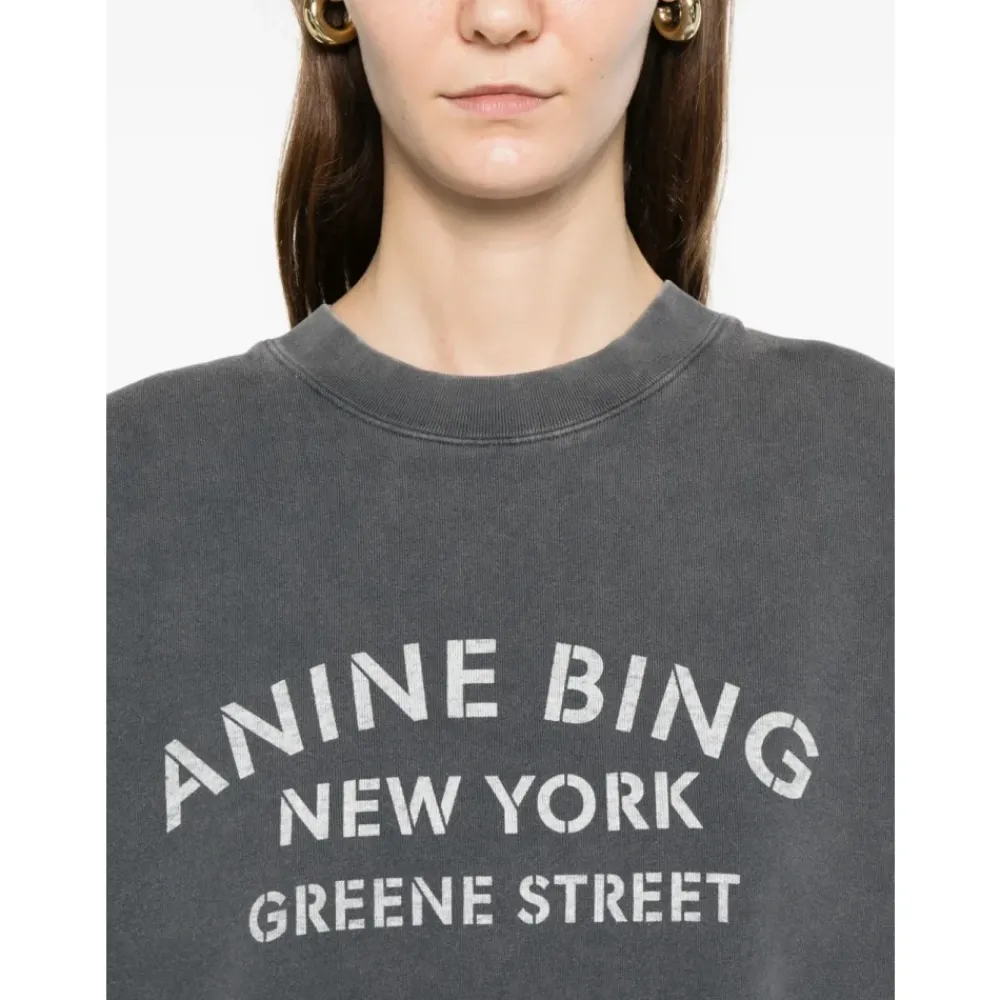 Sweatshirts|Striktrøjer & Sweatere<Anine Bing Miles New York Sweatshirt Sort