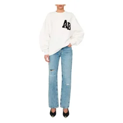 Sweatshirts|Striktrøjer & Sweatere^Anine Bing Miles Oversized Sweatshirt Letterman Hvid
