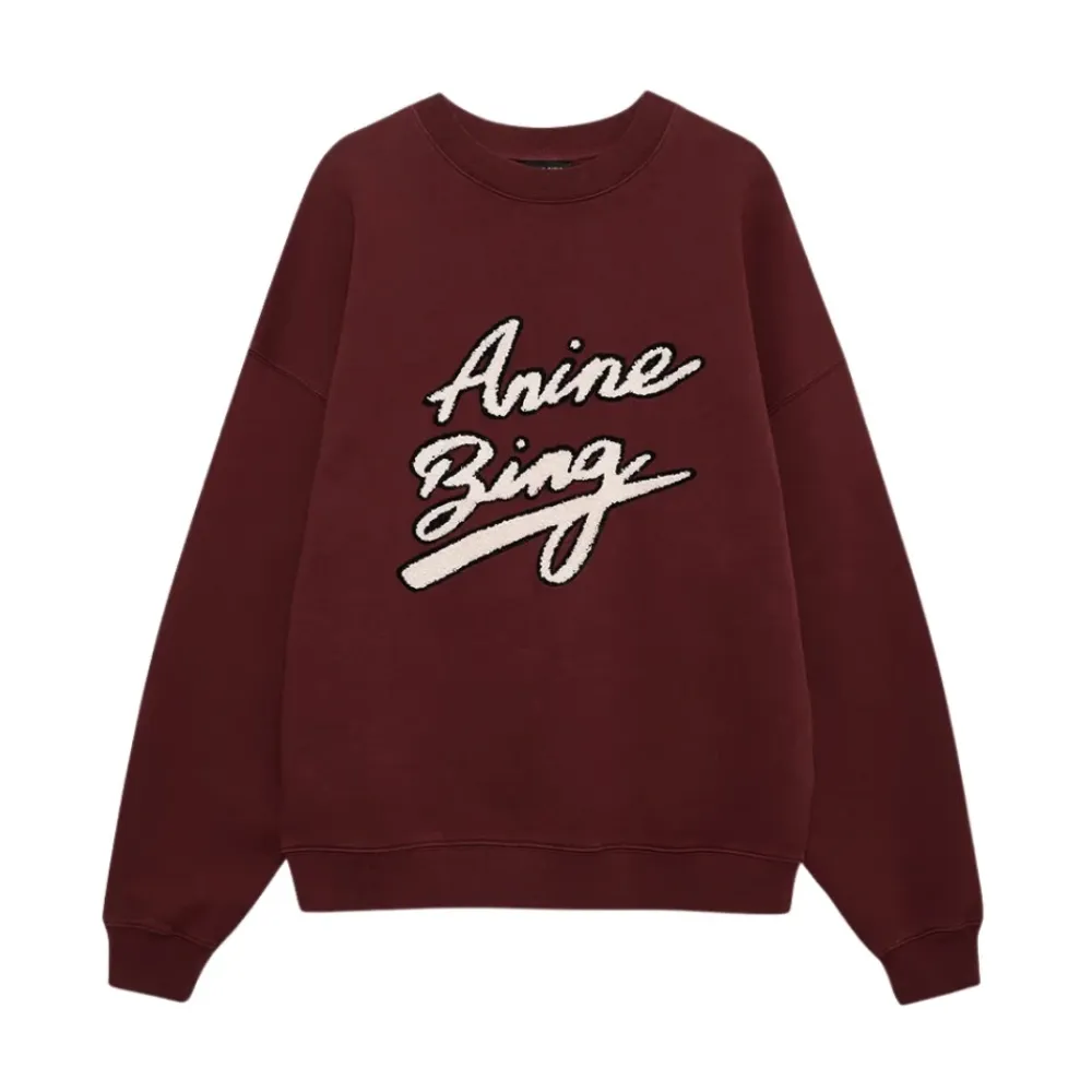 Sweatshirts|Striktrøjer & Sweatere^Anine Bing Miles Sweatshirt Chenille Signature Rød