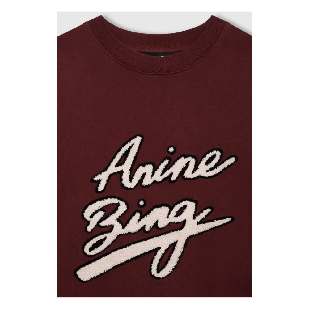 Sweatshirts|Striktrøjer & Sweatere^Anine Bing Miles Sweatshirt Chenille Signature Rød