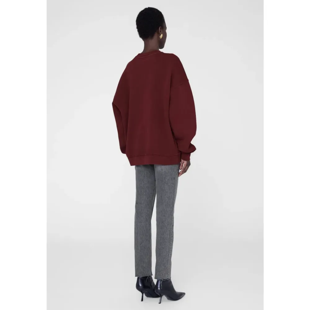 Sweatshirts|Striktrøjer & Sweatere^Anine Bing Miles Sweatshirt Chenille Signature Rød
