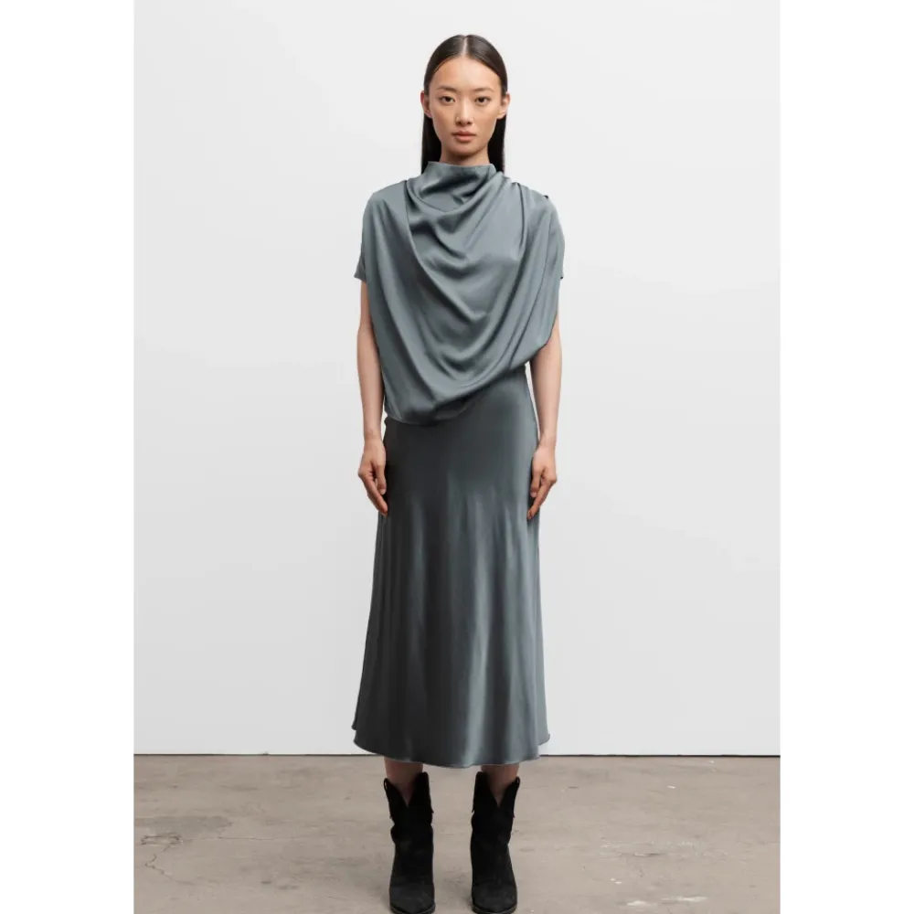Bluser & Skjorter<Ahlvar Gallery Milly silke top faded Grøn