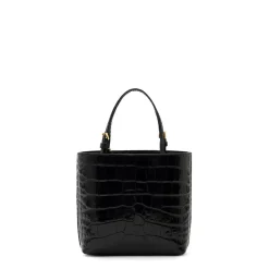 Bæltetasker^Elisabetta Franchi Mini Læder Tote Bag med Logo Charms Sort