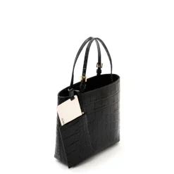 Bæltetasker^Elisabetta Franchi Mini Læder Tote Bag med Logo Charms Sort