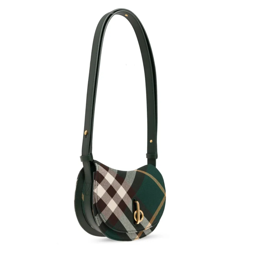 Bæltetasker<Burberry Mini Rocking Horse Checked Crossbody Taske Grøn