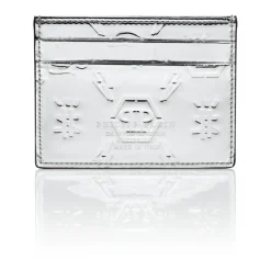 Punge & Kortholder<Philipp Plein Mirrored Leather Card Holder Grå