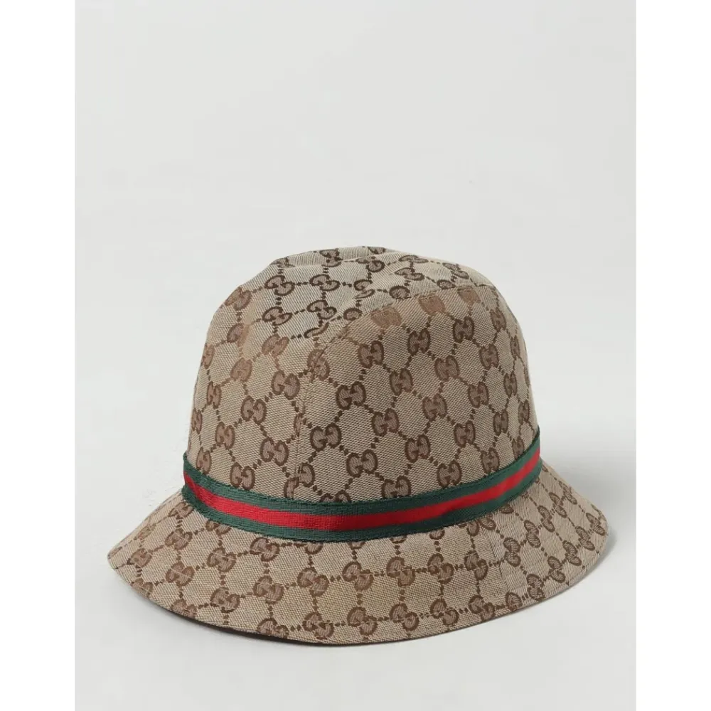 Huer & Kasketter^Gucci Mønstret bucket hat stilfuldt tilbehør Beige