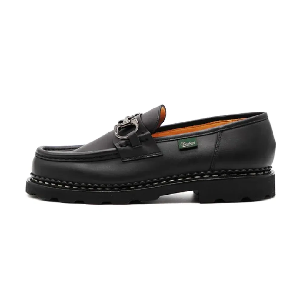 Loafers<Paraboot Mocassino i læder med spænder Sort