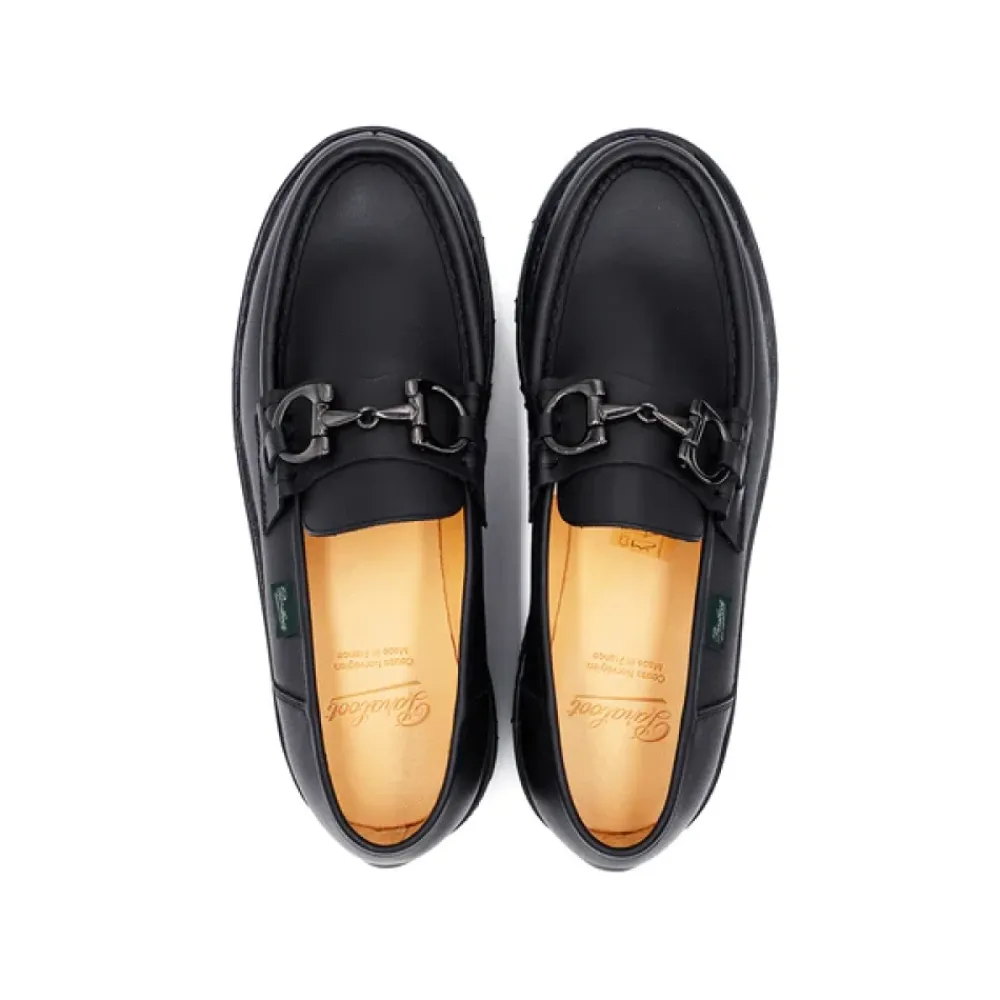 Loafers<Paraboot Mocassino i læder med spænder Sort