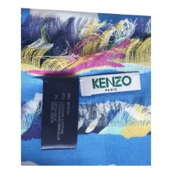 Tørklæder<Kenzo Modal Bomuld Silke Pashmina Sjal Blå