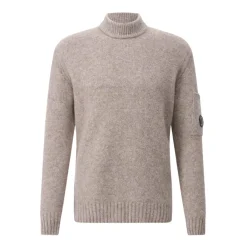 Strik<C.P. Company Moderne uldblandet sweater med stående krave Brun