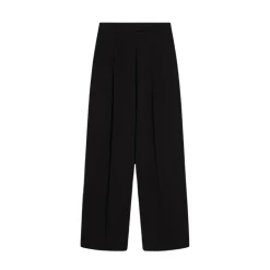 Bukser<Sportmax Moderne uldbukser med oversized pasform Sort