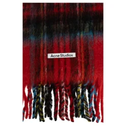 Halstørklæder Og Tørklæder<Acne Studios Mohair Check Scarf Rød