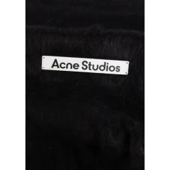 Halstørklæder Og Tørklæder<Acne Studios Mohair Logo Scarf Sort