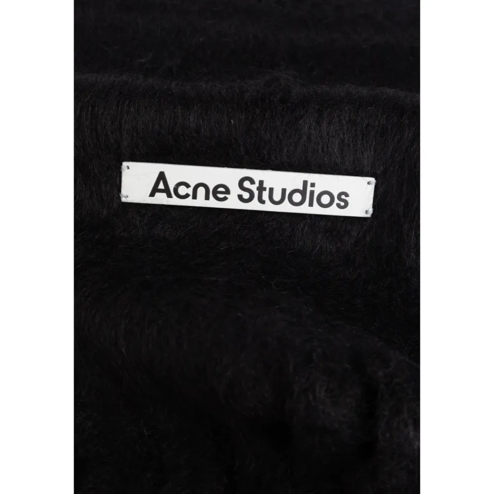 Halstørklæder Og Tørklæder<Acne Studios Mohair Logo Scarf Sort