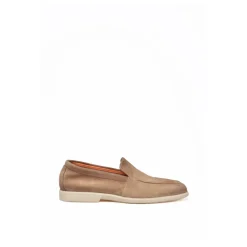 Pæne Sko^Santoni Mokkasin i ruskind Beige